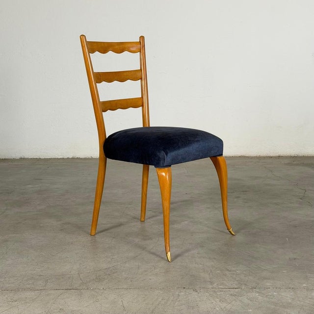 Paolo Buffa Chairs in Semi-Velvet Fabric by Paolo Buffa, 1950s, Set of 6 For Sale - Image 4 of 18