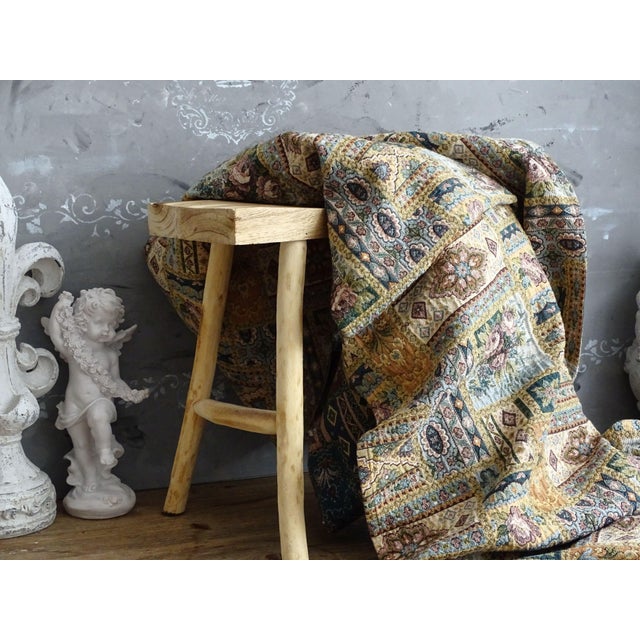 Shabby Chic 1960s Brocade Fabric Panel Floral Design For Sale - Image 3 of 12