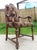 Antique Carved Wood Spanish Revival Arm Throne Chair W/ Leopard Tiger Jungle Cat Velvet Upholstery For Sale - Image 9 of 17