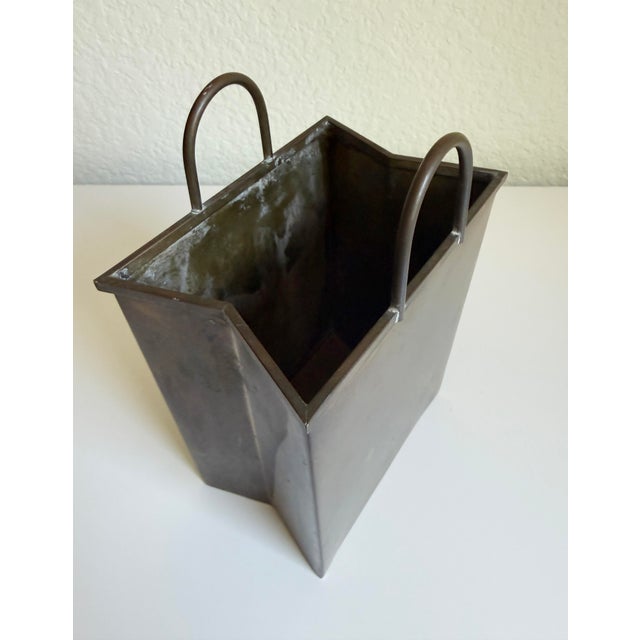 Italian 1960s Brass Shopping Bag Sculpture in the Manner of Gio Ponti For Sale In Sacramento - Image 6 of 12