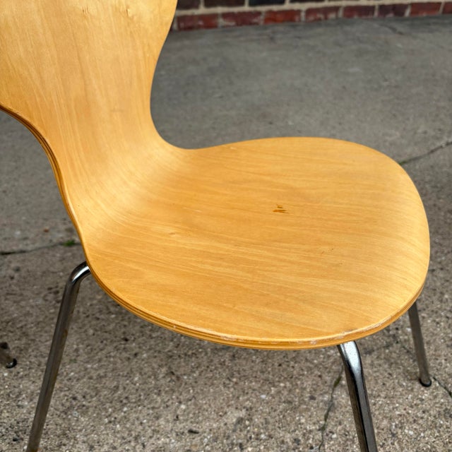 Tan Mid Century Modern Set of 4 Children’s Bentwood Chairs Styled After Arne Jacobson For Sale - Image 8 of 12