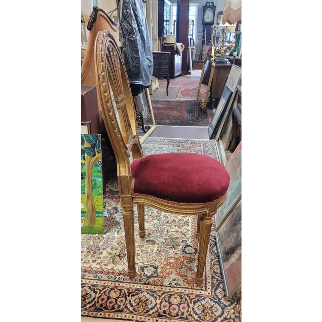 Antique French Gilt Wood Vanity Chair For Sale - Image 4 of 10