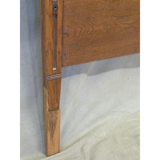 Antique Oak King Size Headboard, Arts & Crafts Style, Usa, Circa 1920 For Sale - Image 10 of 13