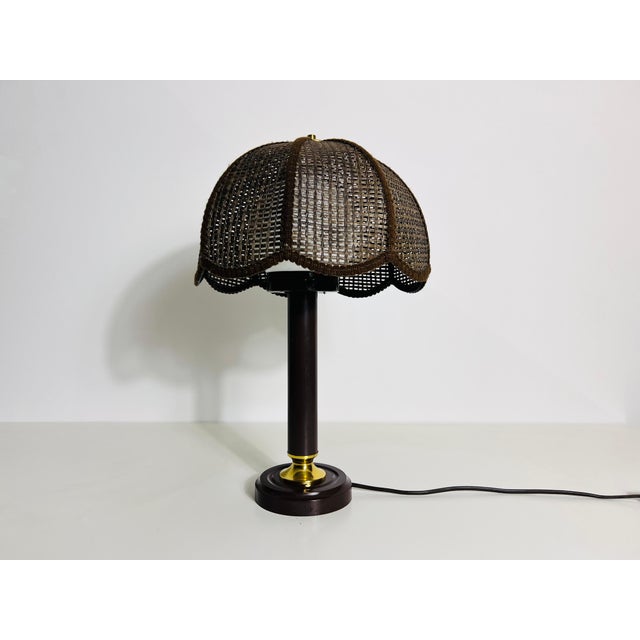 1970s Midcentury Wooden Table Lamp in the style of Temde, circa 1970 For Sale - Image 5 of 12
