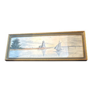 1920's-1930's Nautical Watercolor Scene Signed A. Reitan