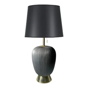 Vintage Gerald Thurston for Lightolier "Studio Porcelains" Dark Gray Table Lamp