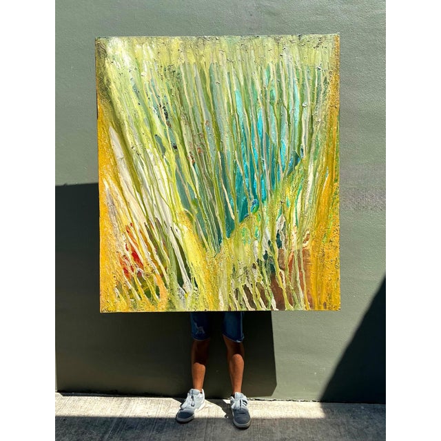 Vintage Original Abstract Oil Painting on Canvas For Sale - Image 10 of 18