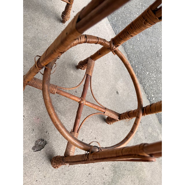 Pair of Wicker Vintage Bar Stools For Sale - Image 11 of 12