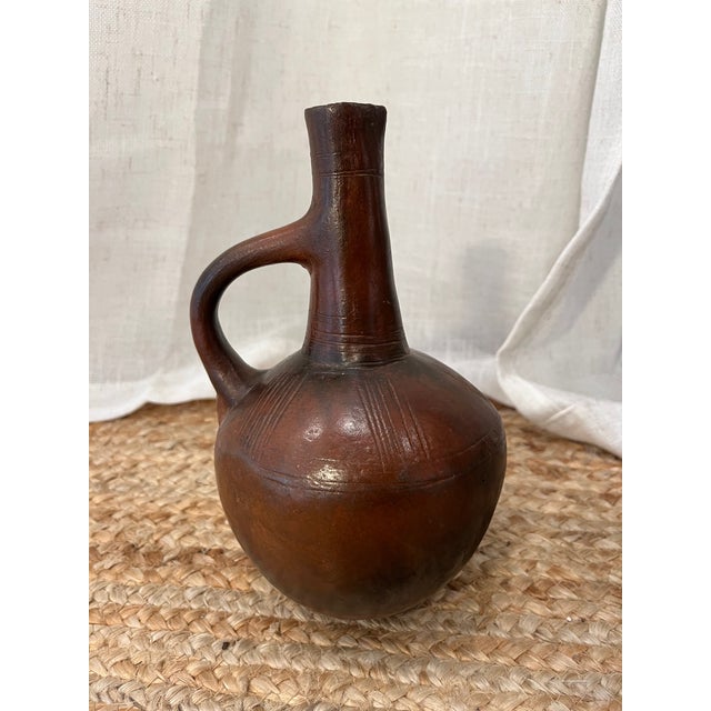 Ceramic Antique African Ethiopian Terracotta Jebena Jar Container For Sale - Image 7 of 15