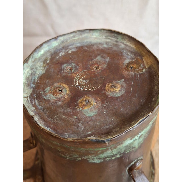 Antique Russian Imperial Copper Netilat Yadayim Cup 3 Handle Judaica Moscow Mark For Sale - Image 14 of 18