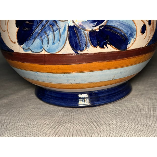 Large Italian Hand-Painted Ceramic Pitcher, 1970s For Sale - Image 6 of 11