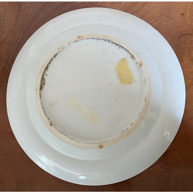 Ceramic Antique Early 19th Century Chinese Export Porcelain Plate With Rose Medallion Decoration of Butterflies and Insects For Sale - Image 7 of 10