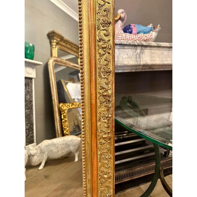 Large Antique French Gold Gilt Over Mantle Mirror, 1840 For Sale - Image 9 of 15
