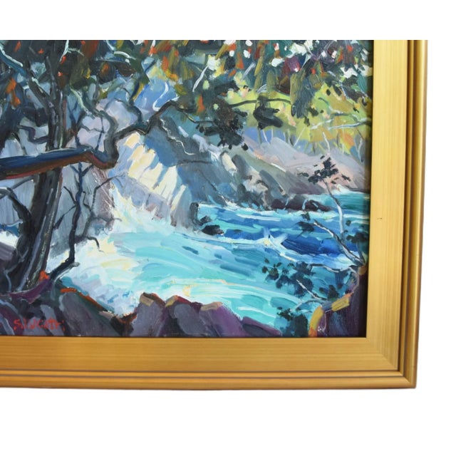 Seascape landscape oil painting on stretched artist canvas by listed artist Silvio Silvestri (1948-2018.) Silvestri was a...