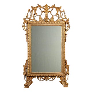 Golded and Wooden Mirror For Sale
