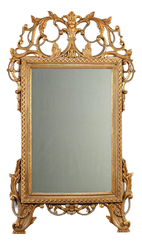 Golded and Wooden Mirror