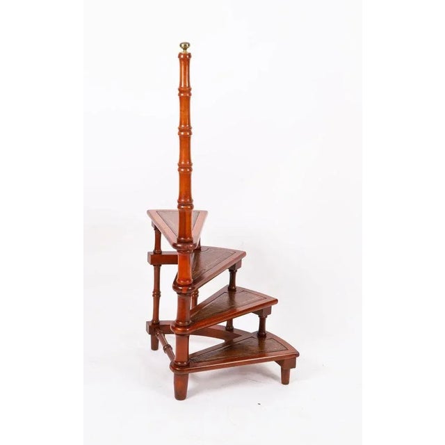 Vintage Spiral Library Steps in Mahogany, 20th Century For Sale - Image 10 of 13