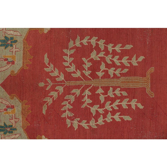 Antique Oushak Rug in Red With Floral Medallions, From Rug & Kilim For Sale In New York - Image 6 of 7