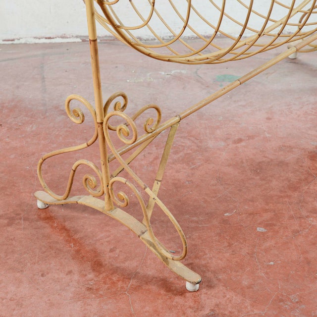 Cream Vintage Wrought Iron Cradle, 1920s For Sale - Image 8 of 11