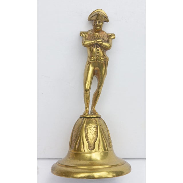 Figurative Napoleon Brass Desk Top Sculpture and Bell For Sale - Image 3 of 6