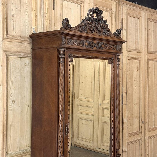 French 19th Century French Louis XVI Walnut Armoire For Sale - Image 3 of 18