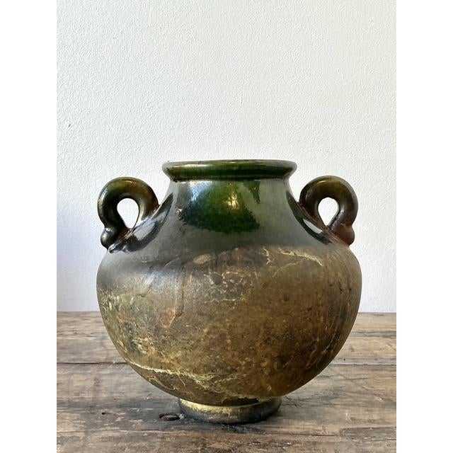 Late 20th Century Vintage Original Studio Pottery Two Handle Vase For Sale - Image 5 of 6