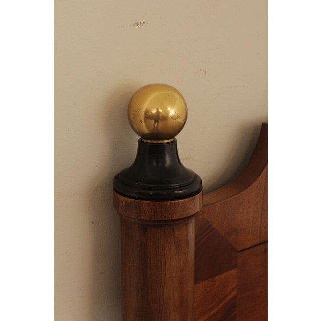 Late 20th Century Century Furniture Traditional Yew Wood Queen Headboard For Sale - Image 5 of 12