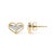 Contemporary 10K Yellow Gold 1/10 Cttw Diamond Heart and Beaded Halo Stud Earrings, A Pair For Sale - Image 3 of 5
