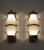 1940s Pair Skyscraper Vintage Art Deco Light Old Lamp Wall Sconces Fixture Brass & Milk Glass Rod Ship Light For Sale - Image 5 of 7