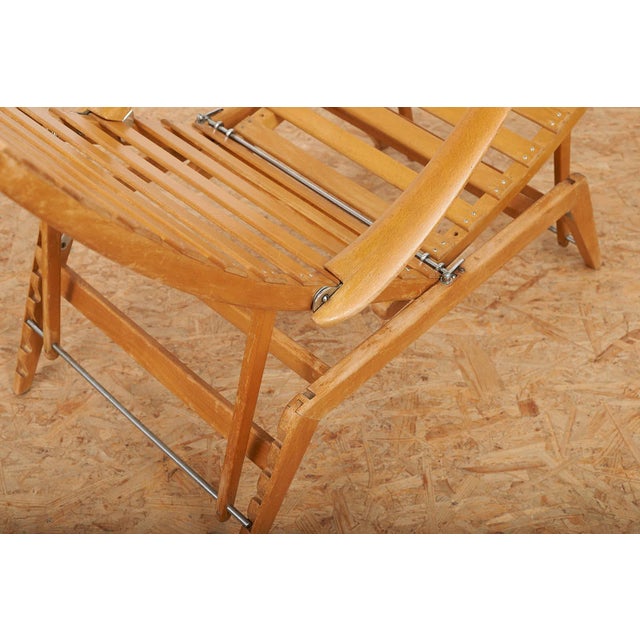 Wooden Lounger with Many Adjustment Options and Frame Foldable For Sale - Image 11 of 15