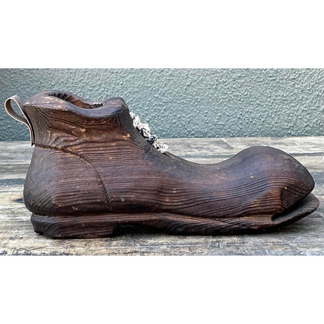 Vintage Italian Carved Wooden Shoe For Sale In West Palm - Image 6 of 12