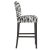 Transitional Chelsea Bar Stool in Cream Black Linen Zebra For Sale - Image 3 of 8