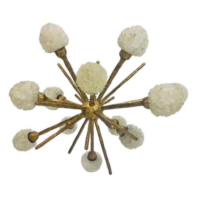 Porto Alegre Chandelier by Haus of Aurah – Quartz & Bronze Sculptural Light For Sale