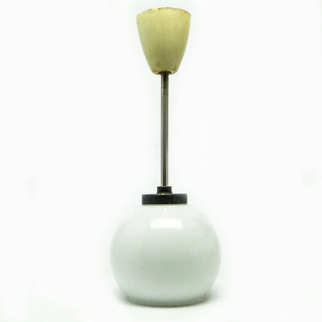 Cream Postmodern Pendant Lamp, Poland, 1970s For Sale - Image 8 of 8