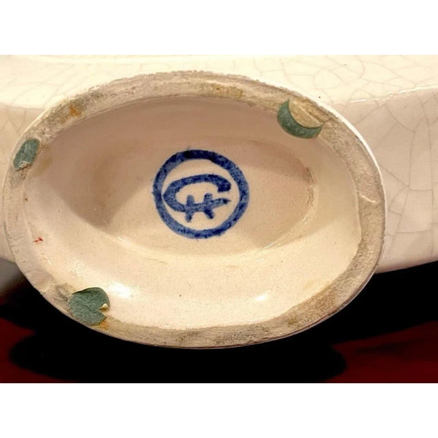 1920s French Art Deco Pierced Moon Flask Vases by, Henri Chaumeil - A Pair For Sale - Image 4 of 13