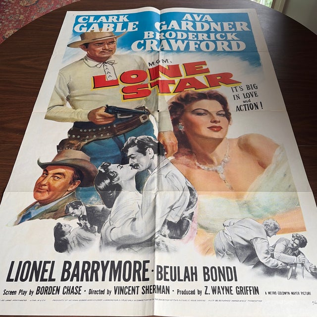 American Original Lone Star Movie Poster From 1951 For Sale - Image 3 of 8