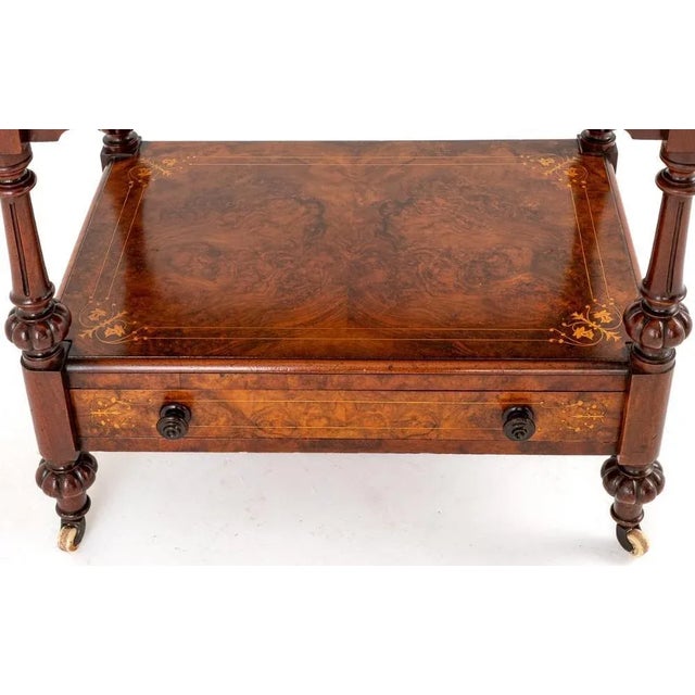 Wood Victorian Whatnot Bookcase Walnut 1860 For Sale - Image 7 of 10