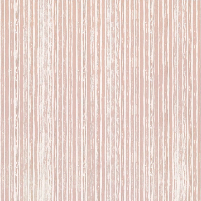 Sample - Carrier & Company for Lee Jofa Benson Stripe Wallpaper, Faded Petal For Sale