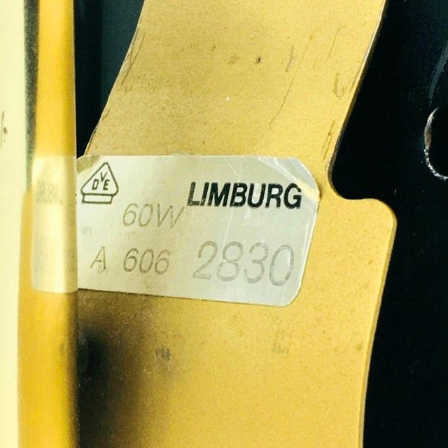 Metal Mid-Century Modern Glass and Brass Wall Lamps from Limburg, Germany, 1960s, Set of 2 For Sale - Image 7 of 8