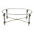 Vintage Italian Neoclassical Style Steel Bronze Twisted Metal Oval Coffee Table For Sale