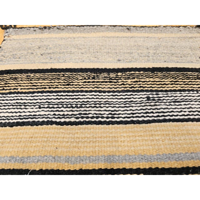 American Vintage Native American Navajo Rug, Banded Stripes Pattern, Southwest Tribal Art, 2x3 For Sale - Image 3 of 15