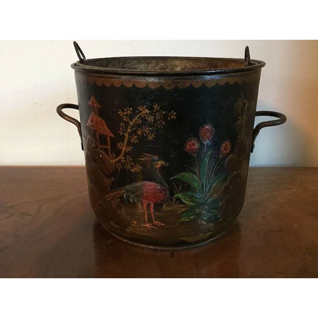 French Louis XV Tole Peinte Cache Pot Plant For Sale - Image 9 of 11