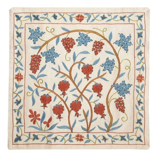 20"x20" 100% Silk Pillow. Handmade Cushion Cover. Embroidered Throw Pillow Cover For Sale