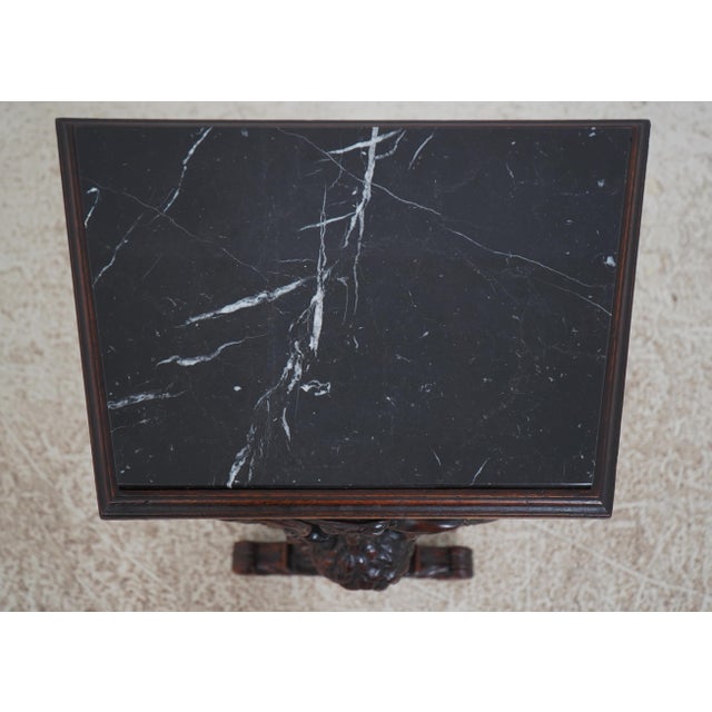 American Black Forrest Carved Walnut Winged Bird Side Table For Sale - Image 11 of 12