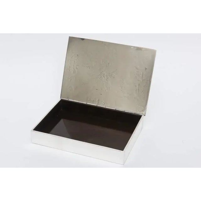 Vintage Tane Sterling Silver and Rosewood Hinged Box With Greco Aztec Design, MCM For Sale - Image 4 of 10