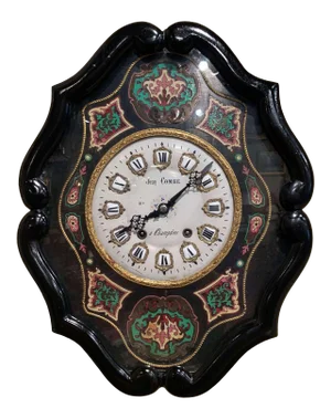 19th Century French Napoleon III Painted Wall Clock