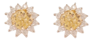Natural Sapphire Diamond Stud Earrings 14k Yellow Gold 2 TCW Certified