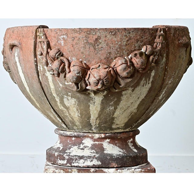 Early 20th Century Early 20th Century English Compton Terracotta Pot on Pedestal For Sale - Image 5 of 12