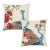 Pair of Peacocks & Flowers Tapestry Cushions With Feather Filler - 46x46cm For Sale