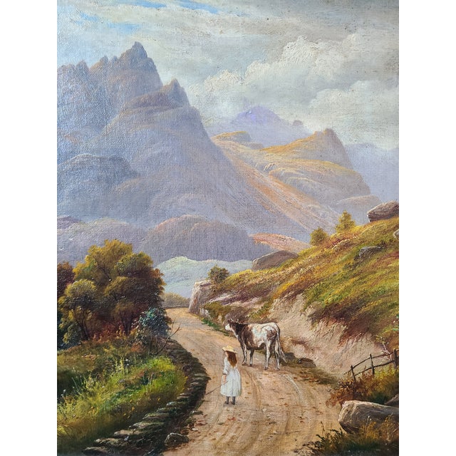 Victorian Antique Victorian Oil Painting English Landscape in Cumberland For Sale - Image 3 of 16